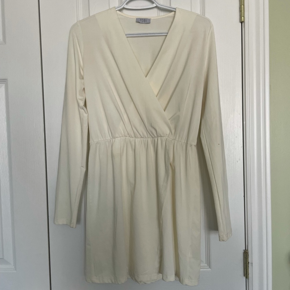 TOBI cream wrap dress